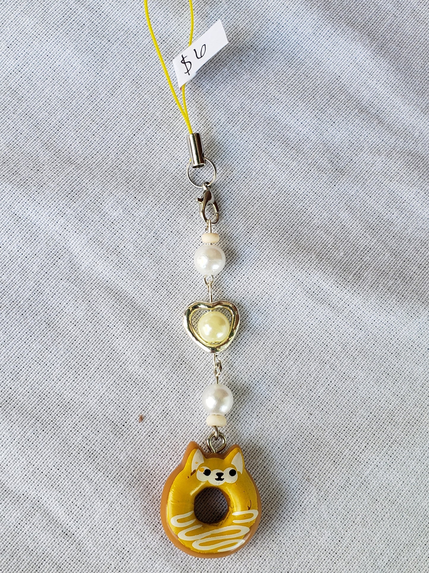 Corgi doughnut phone charm
