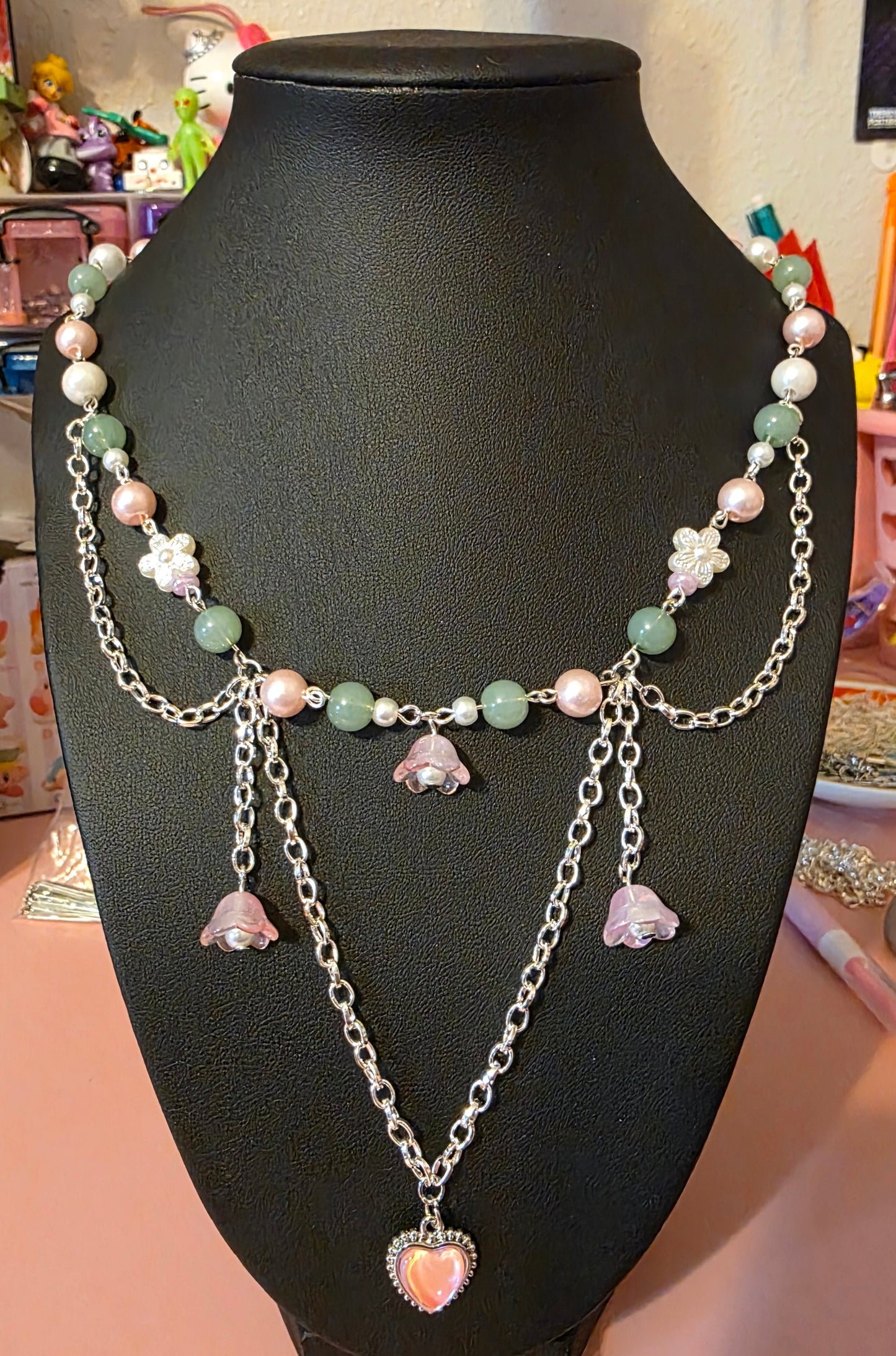 Pink Floral Necklace