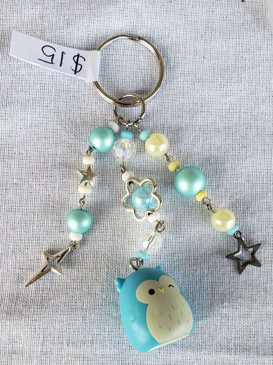 Blue owl squishmallow keychain 💙