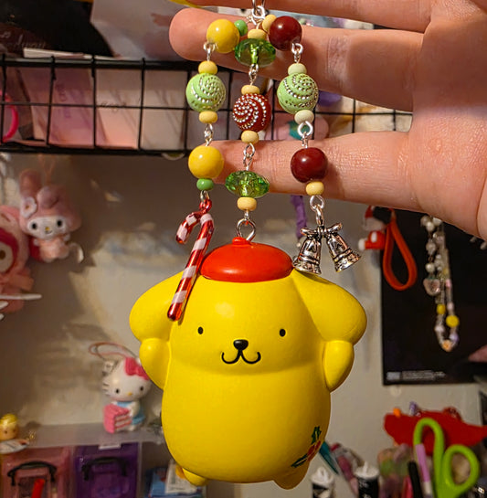 Pompompurin Christmas Keychain