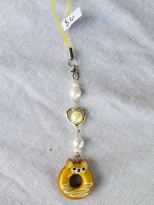 Corgi doughnut phone charm