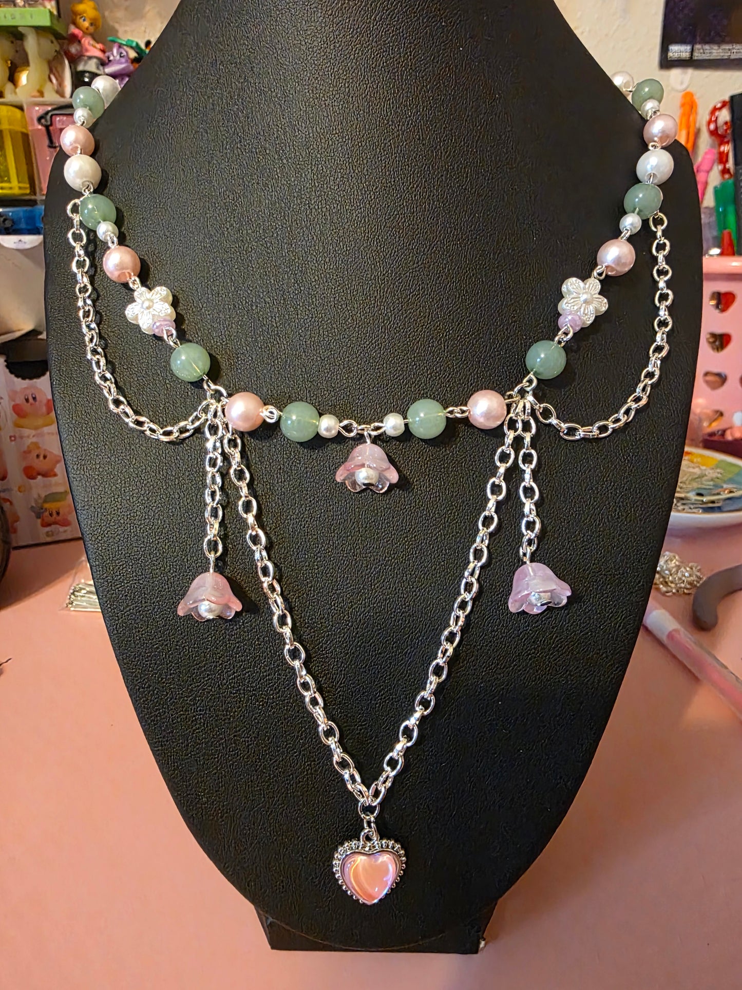 Pink Floral Necklace