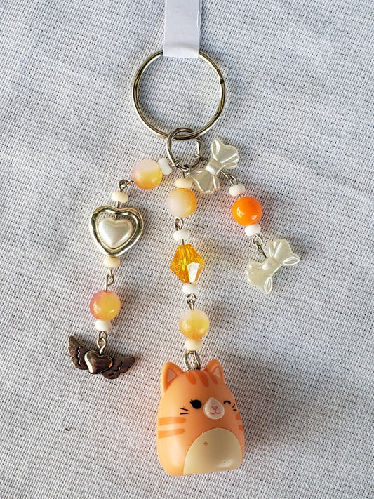 Orange Cat squishmallow keychain
